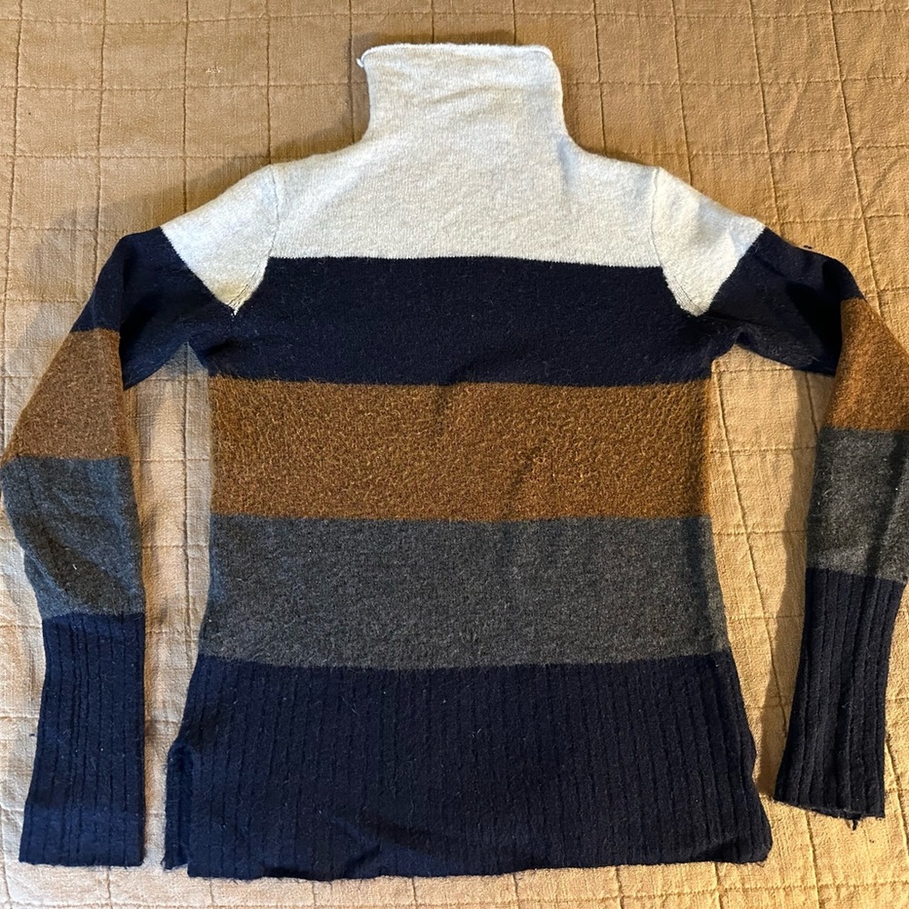 Madewell Striped Turtleneck Sweater - Navy, Gray, Brown, Cream